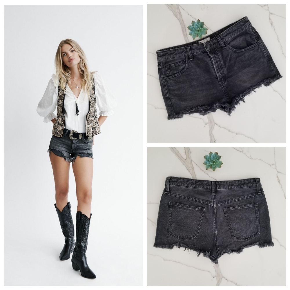 Free People High-waisted Button Fly Shorts